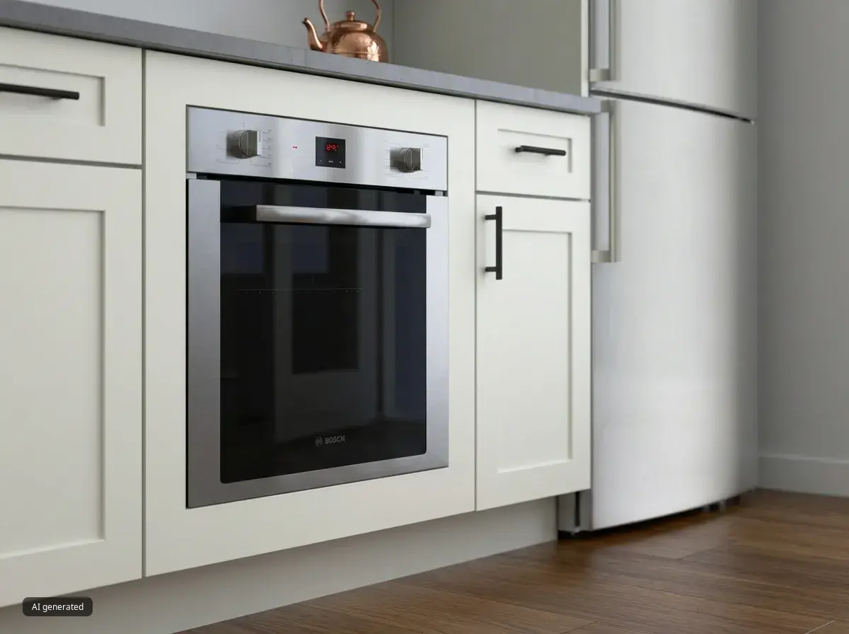 smaller oven inside the cabinents