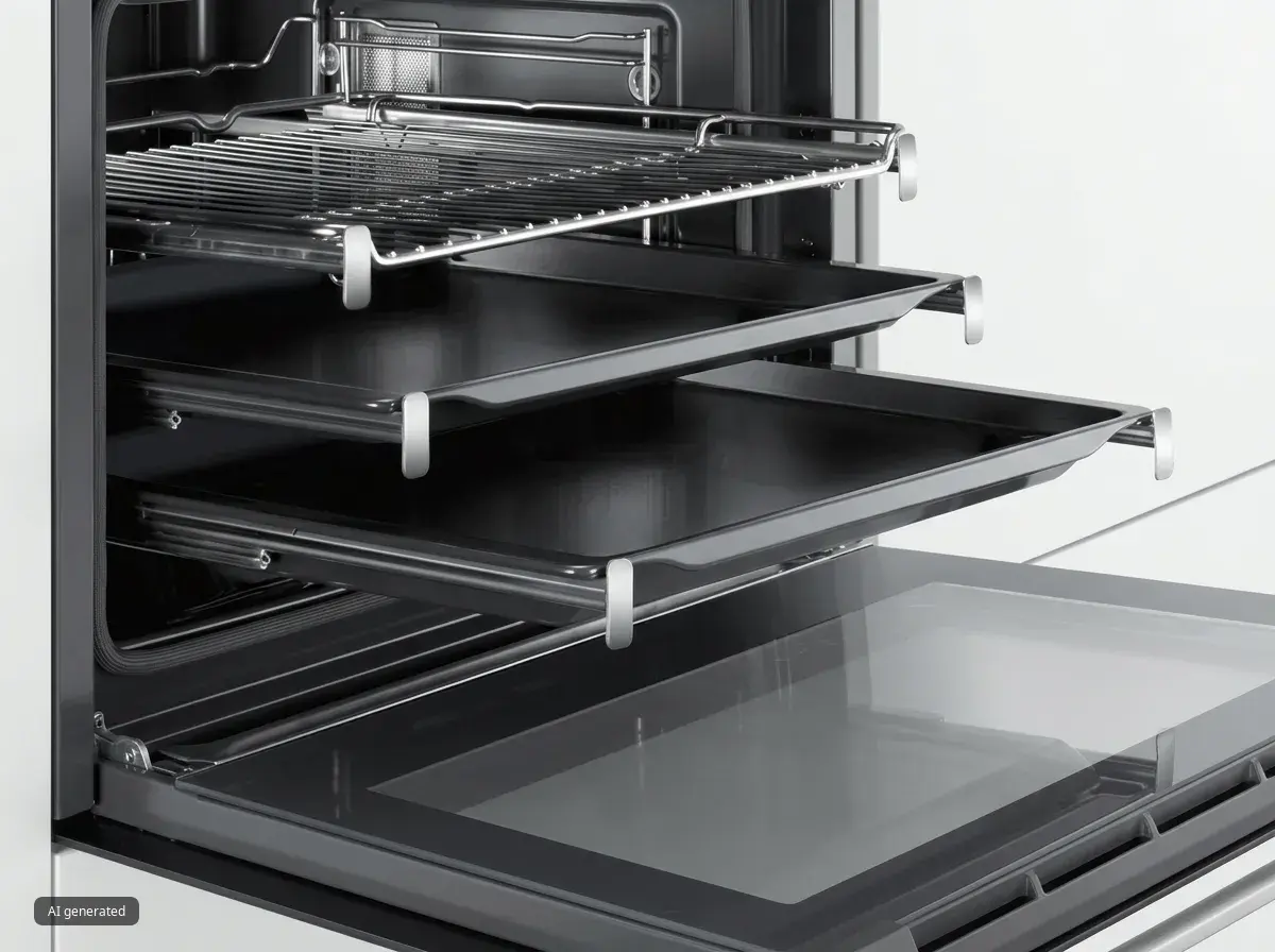 close up oven rails