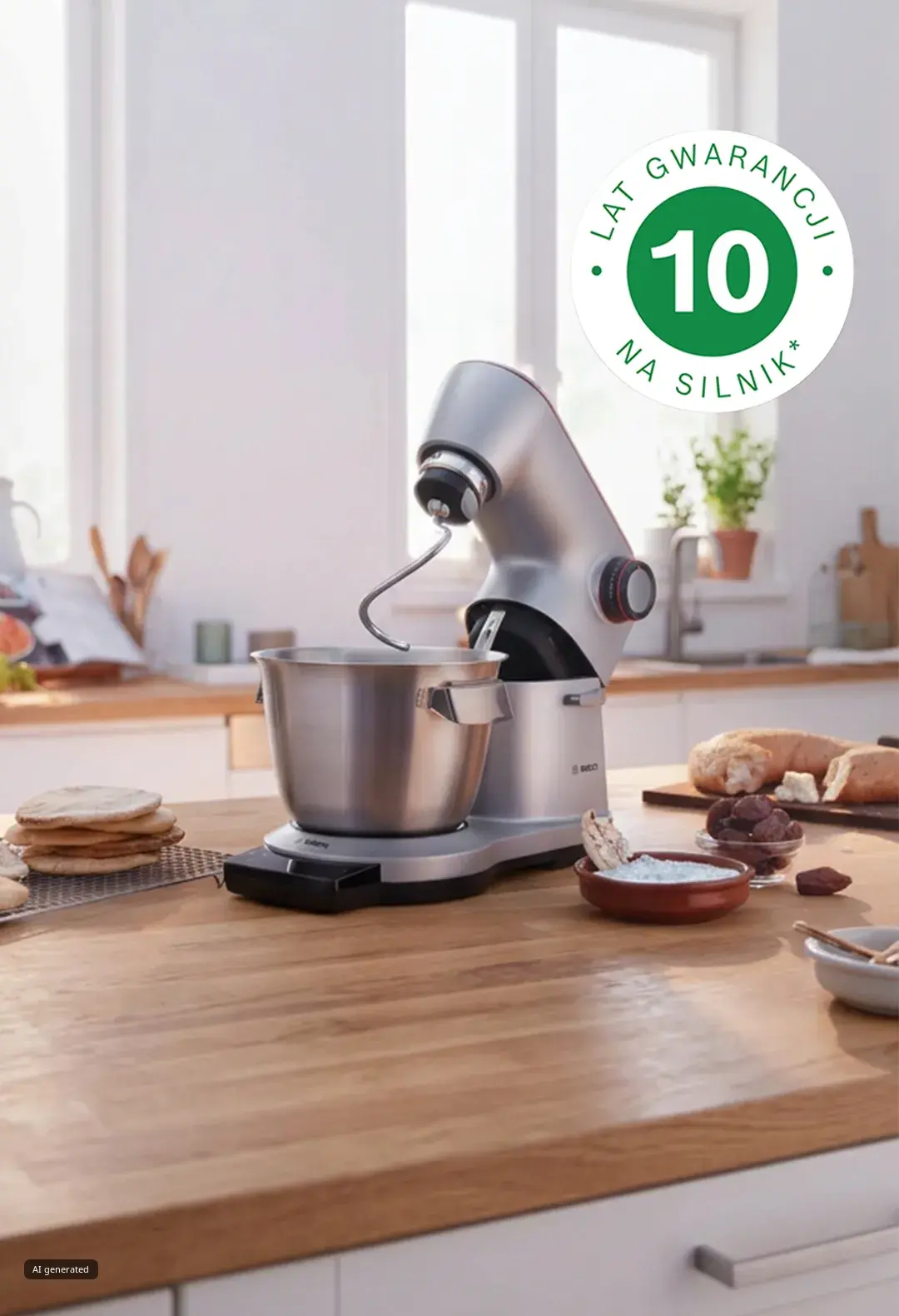 10 lat dodatkowej gwarancji na silnik robotów kuchennych OptiMUM marki Bosch
