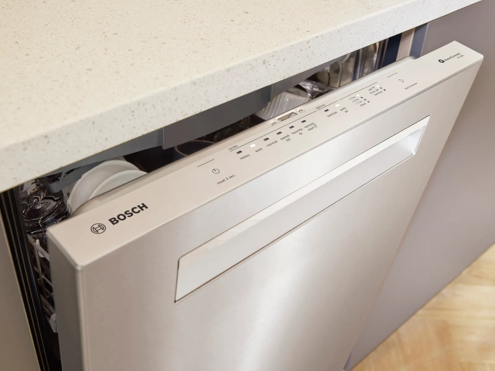 Bosch open dishwasher with autoair