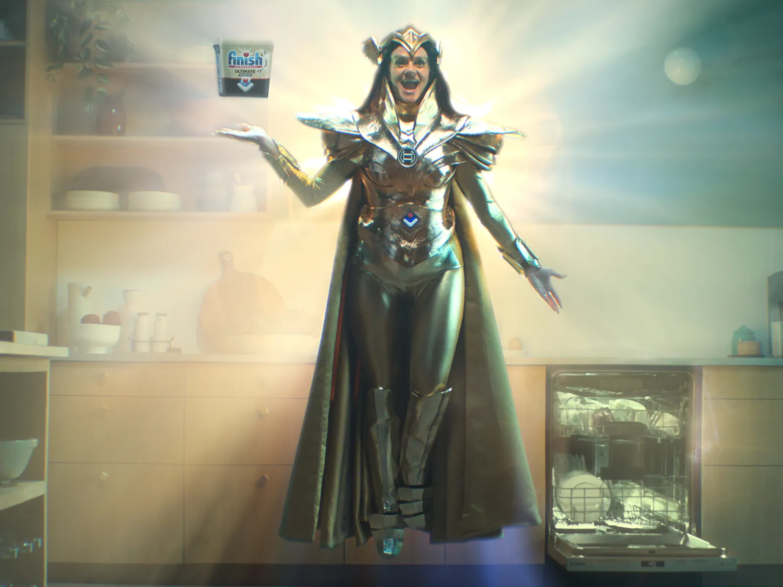 Bosch superhero with dishwasher closed in kitchen
