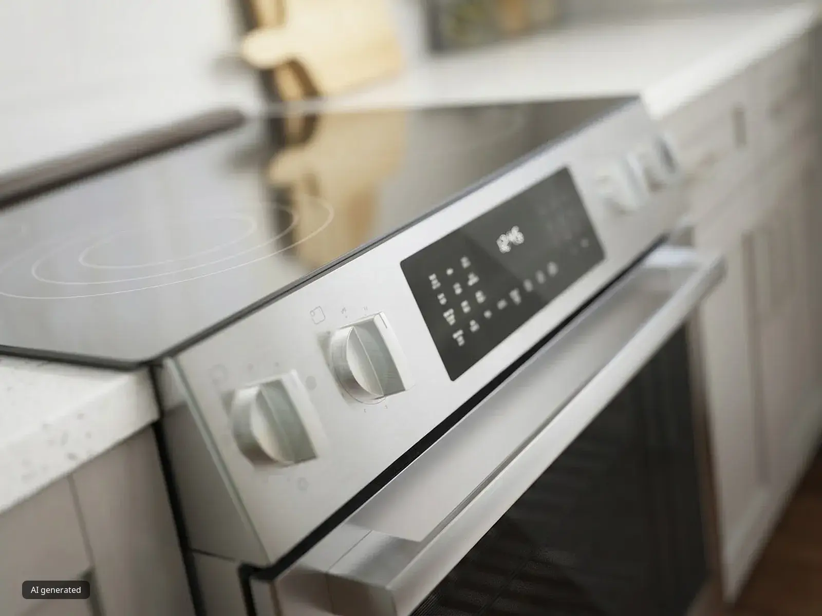 closeup stainless steel stovetop oven electric