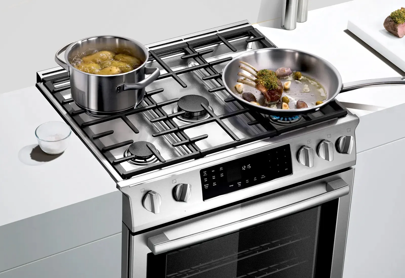 cooking baking ranges gas range with food