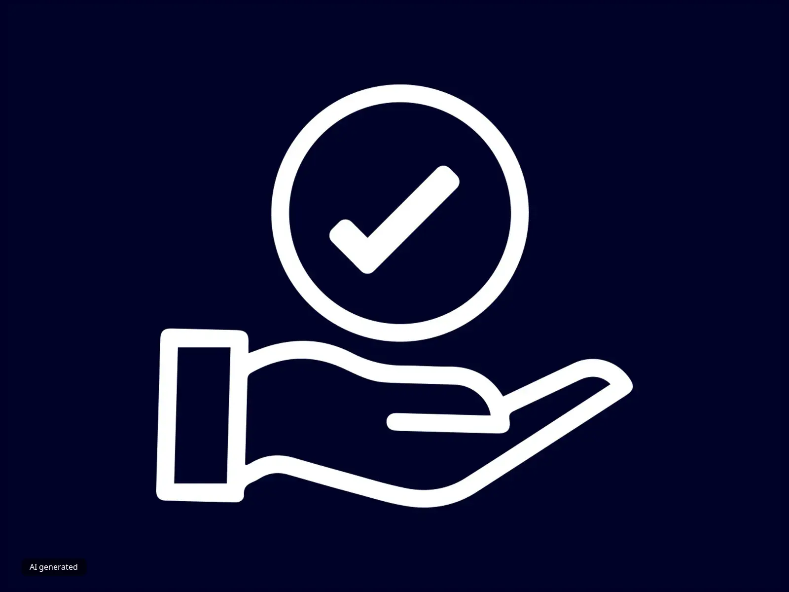 Hand Halten Sie ein Kontrollzeichen-Symbol, die Genehmigung oder Bestätigung angeben.