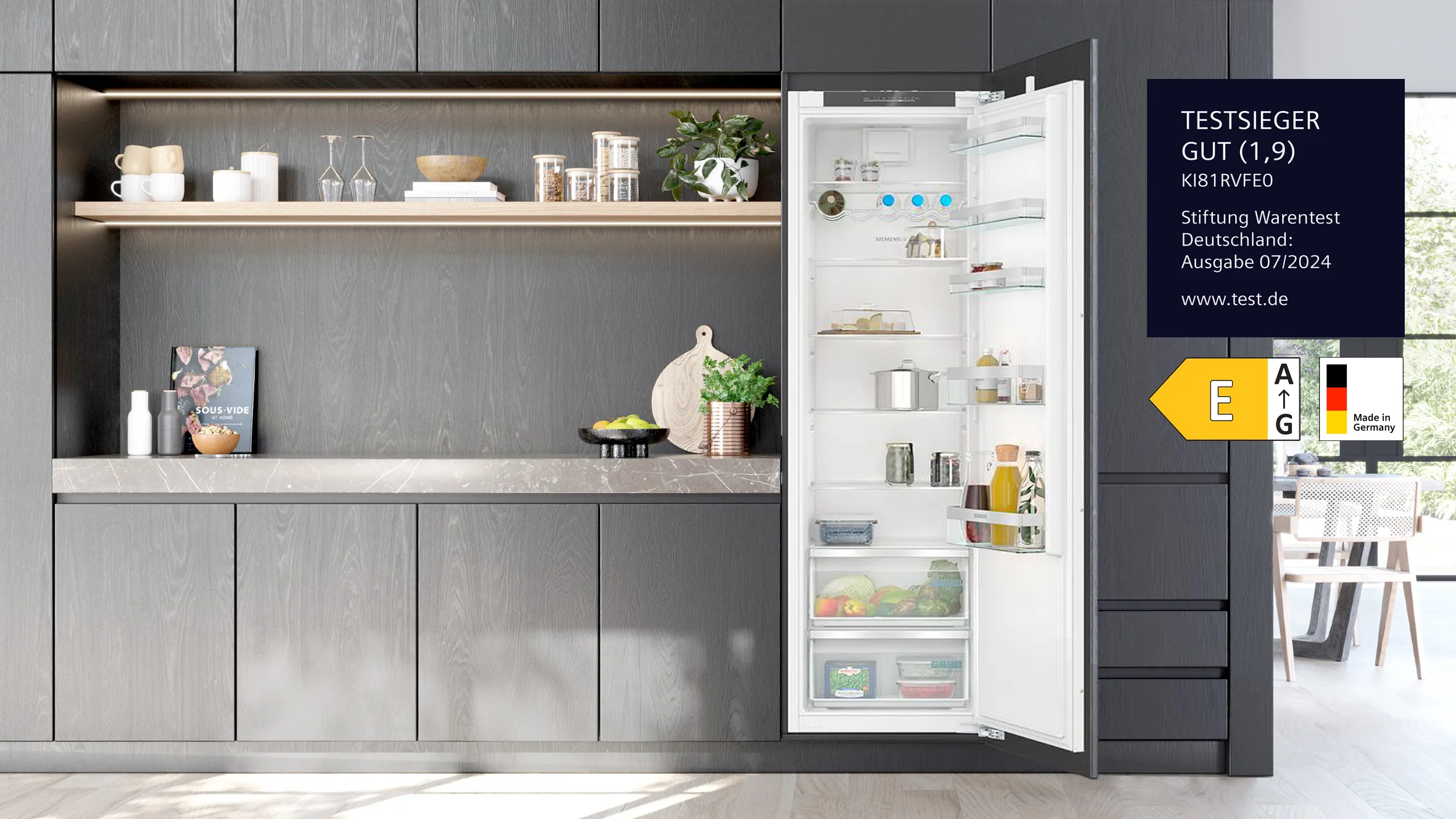 Stiftung Warentest iQ300 Einbau-Kühlschrank KI81RVFE0