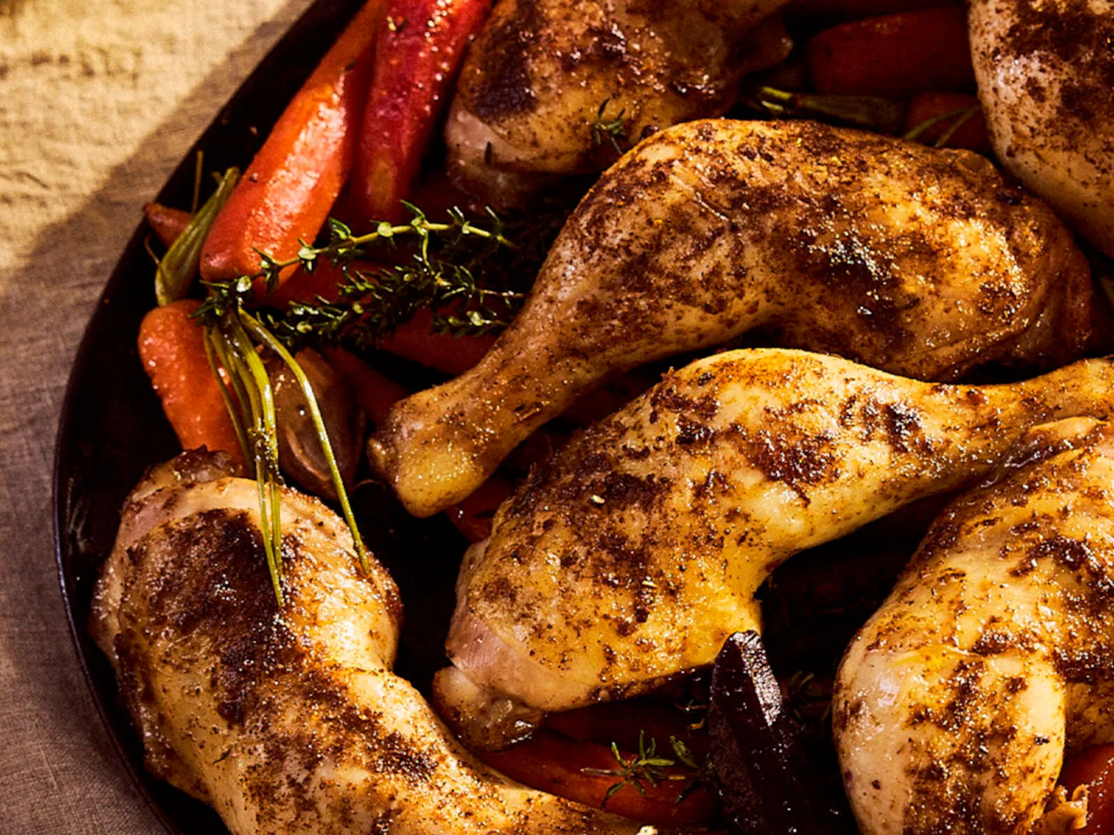 Cajun Chicken Thights & Roasted Carrots