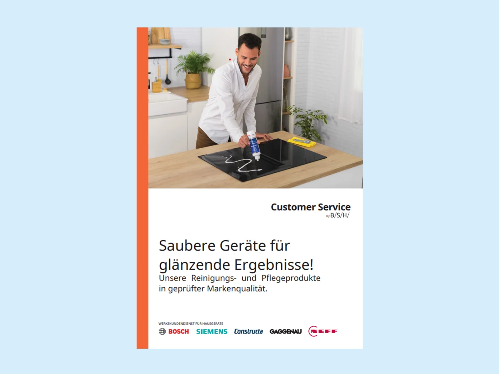 Titelseite Prospekt Kundendienst für Reinigung und Pflege