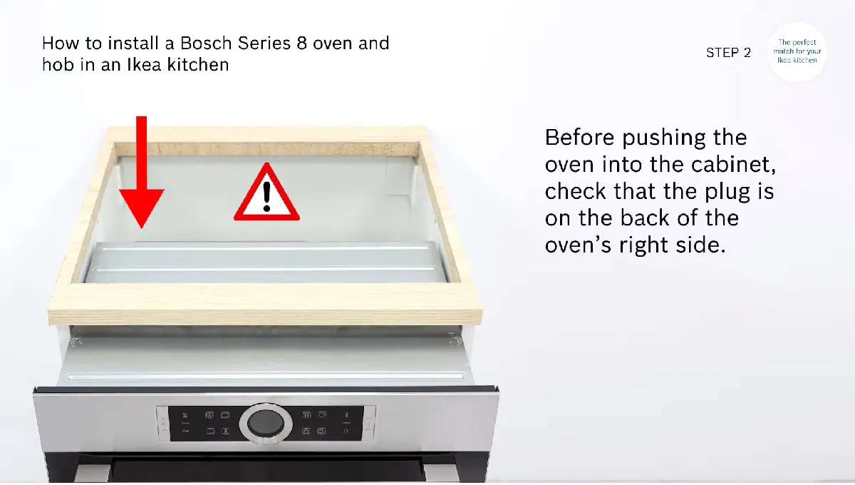Vaihe 2 Bosch Serie 8 -uunin asentamisessa