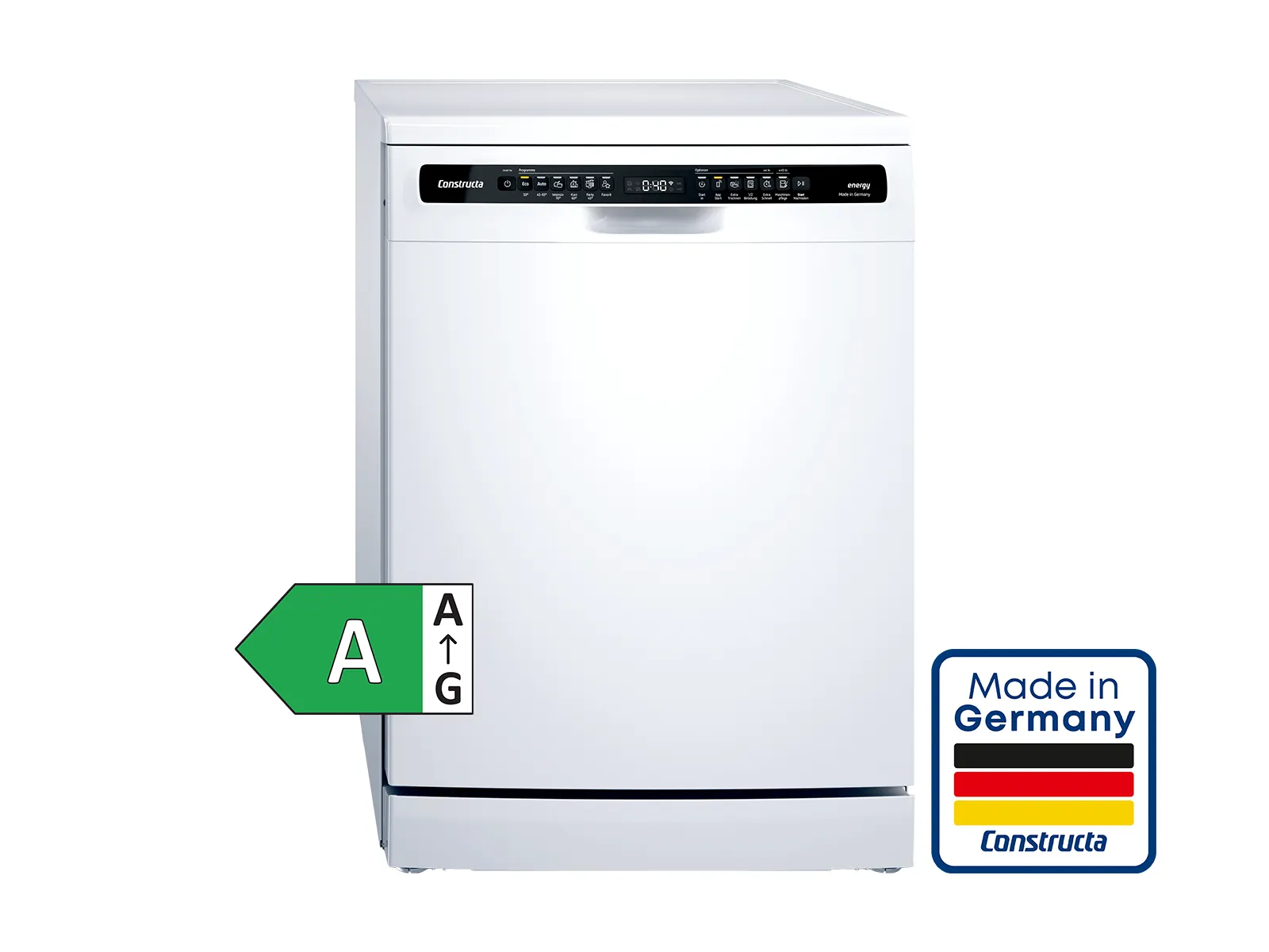 Freisteheder Geschirrspüler CG6SW02EBD mit EEK A und Made in Germany Logo