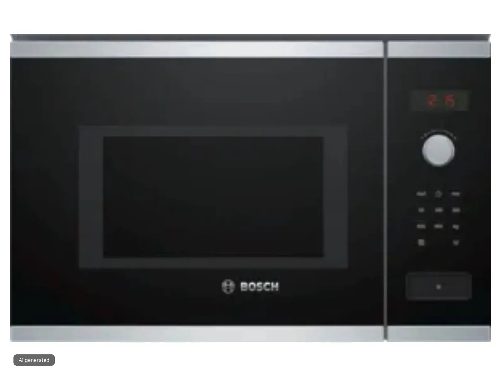 Bosch built-in microwave oven with digital display and control panel.
