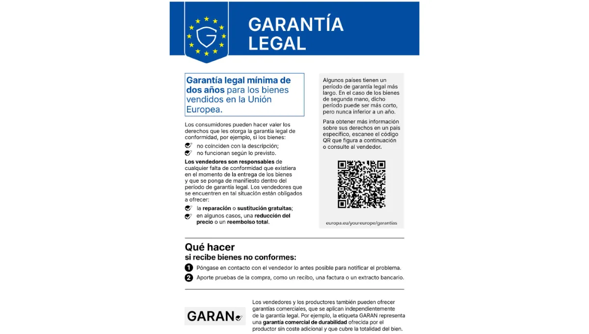 Documento de garantía legal 