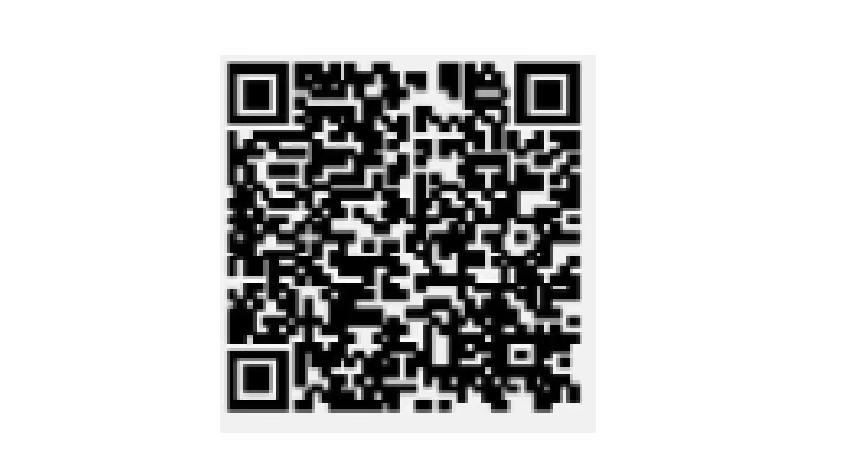QR-kod med svartvita fyrkantiga mönster på en vit bakgrund för skanning med en mobil enhet.