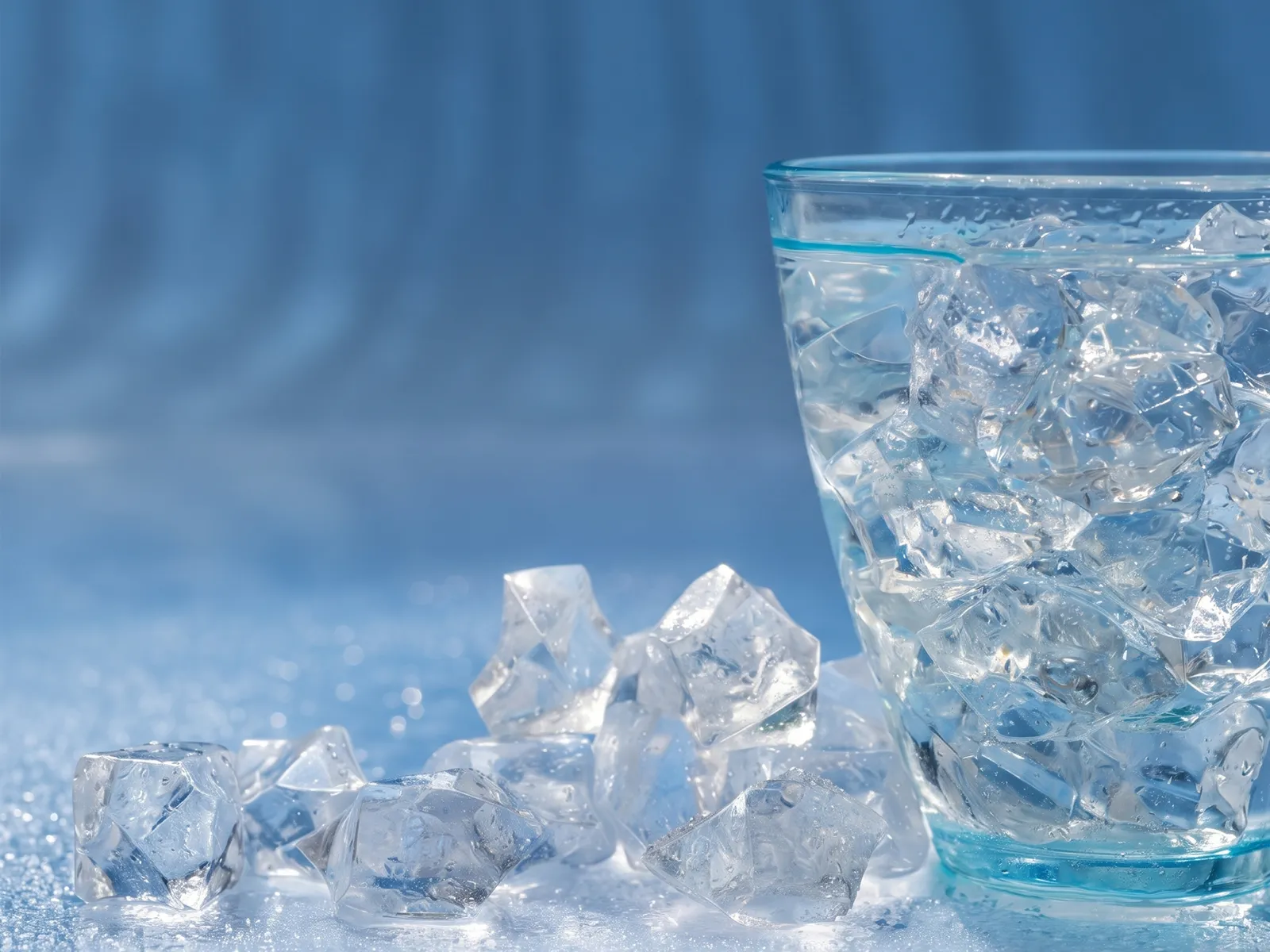 Ice blow in blue background