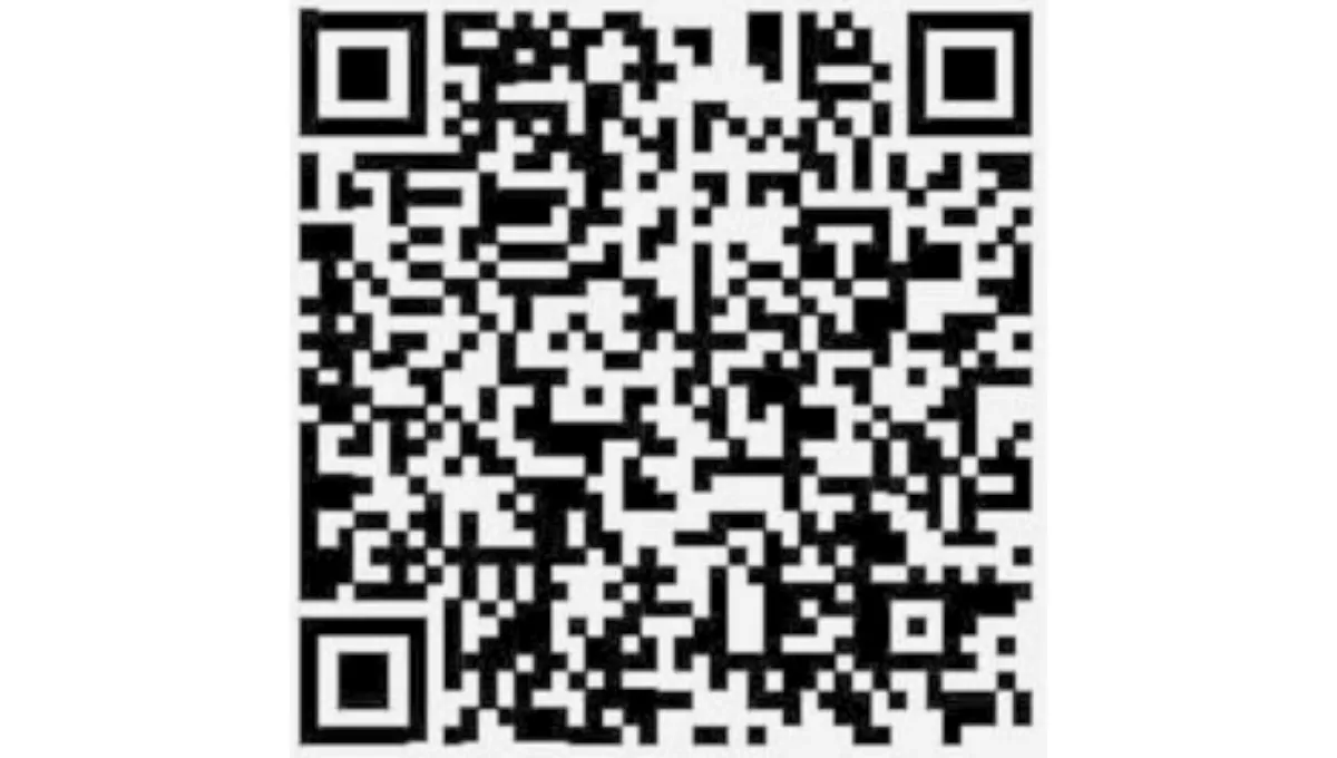 QR-code met zwart-witte vierkante patronen op een witte achtergrond om te scannen met een mobiel apparaat.