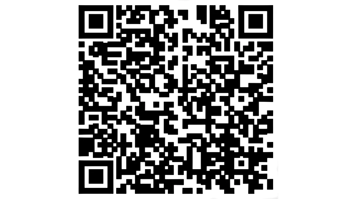 Kod QR z czarno-białymi kwadratowymi wzorami na białym tle do skanowania za pomocą urządzenia mobilnego.