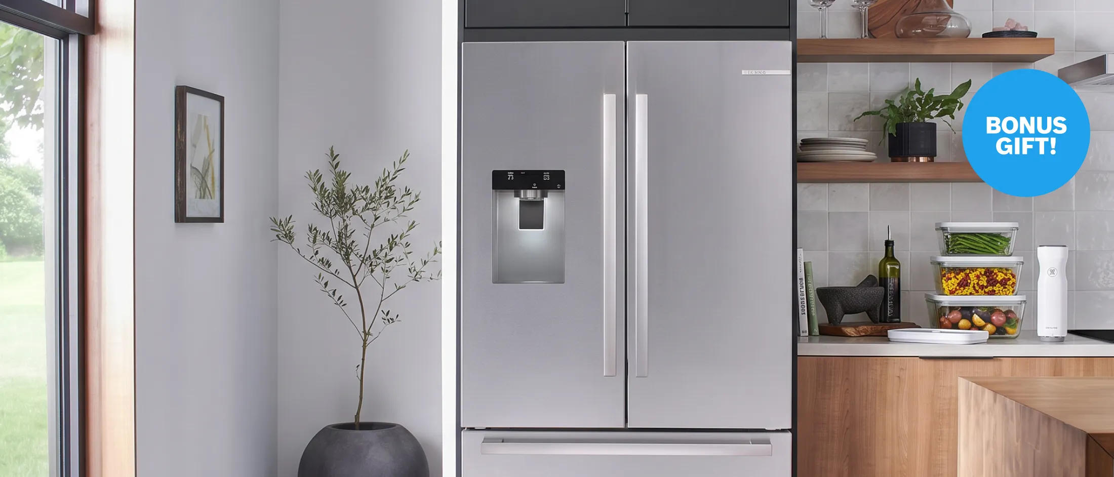 Bosch stainless steel refrigerator with bonus gift zwiling tupperware