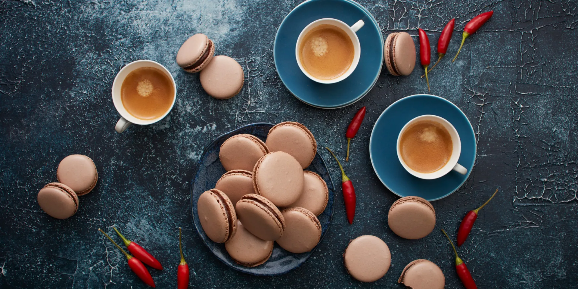 Chocolate Macarons with Chocolate Chilli Ganache
