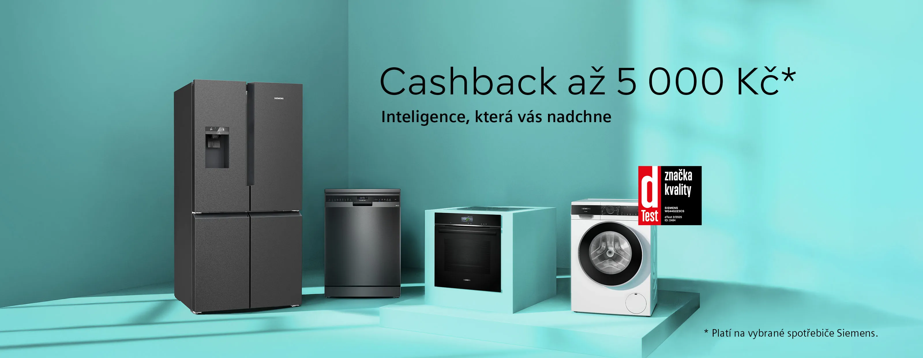 Siemens spotřebiče s cashbackem až 5000 Kč.