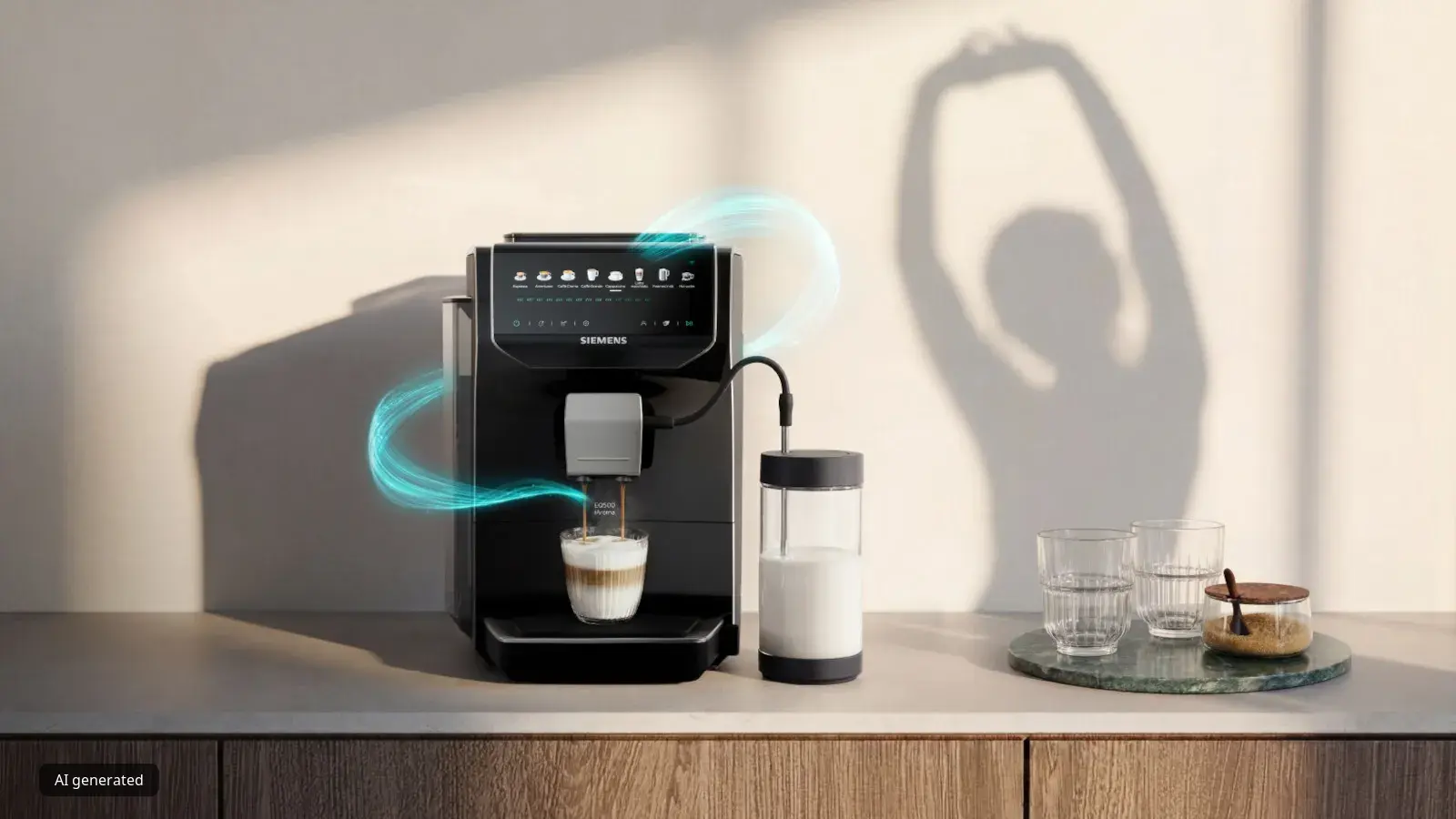 Siemens Kaffeevollautomaten EQ500 iAroma in Benutzung