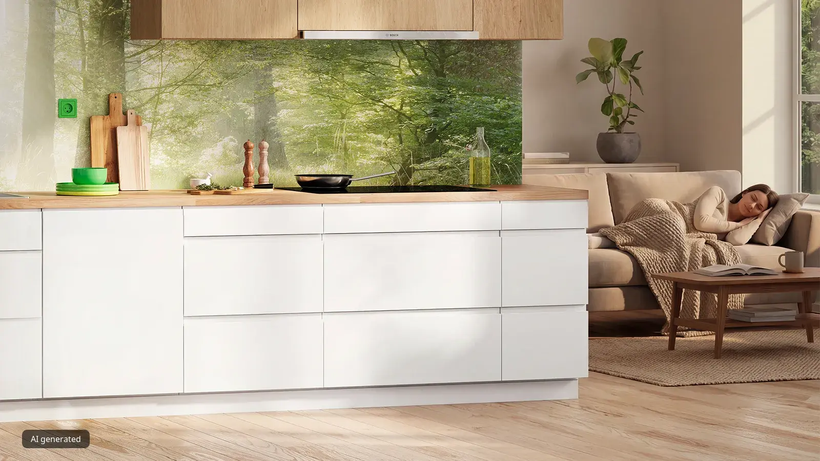 Bosch Geschirrspüler mit SuperSilence Technologie für einen flüsterleisen Betrieb in der Küche.