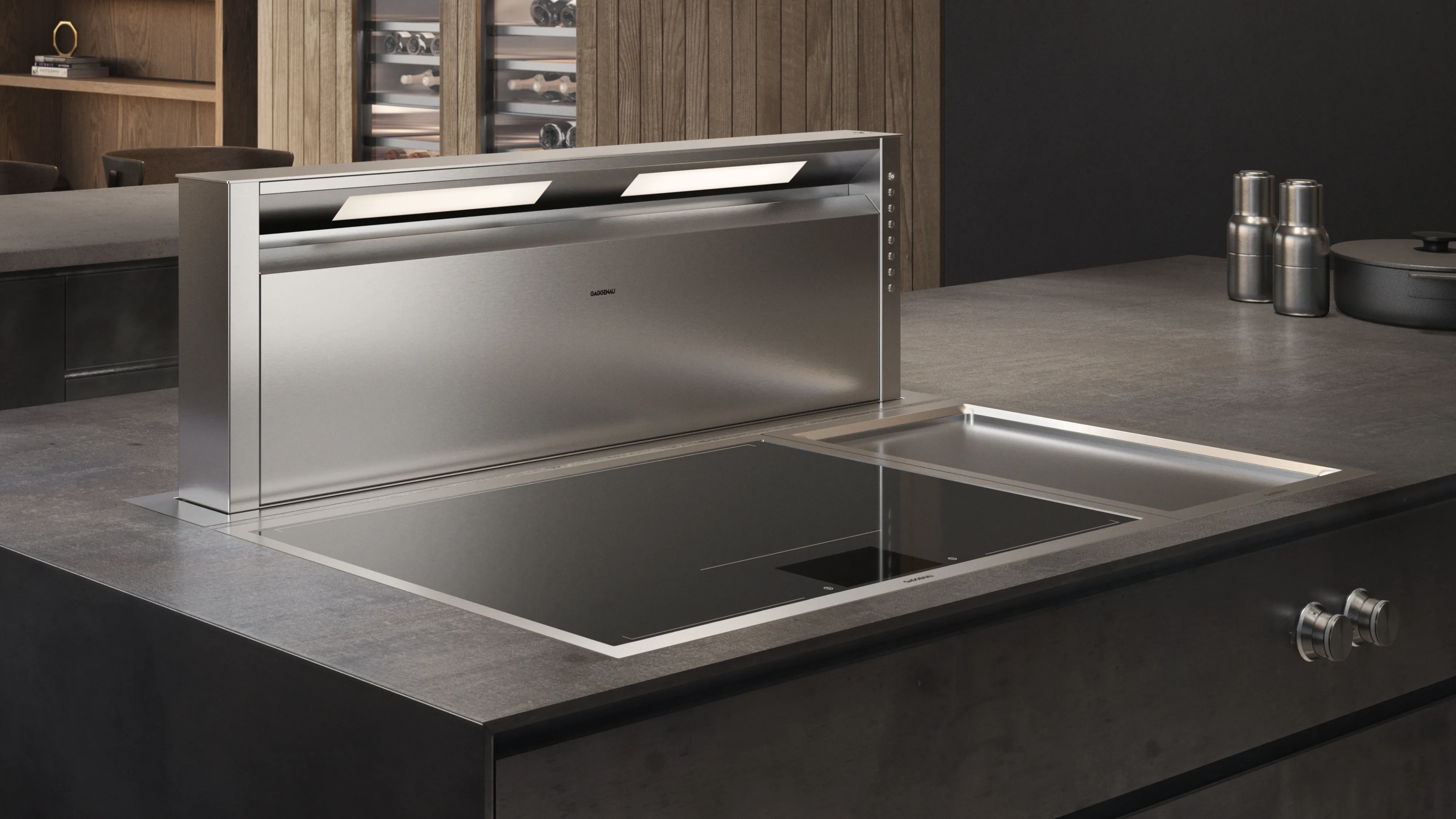 The Gaggenau full surface induction cooktop in a luxury kitchen