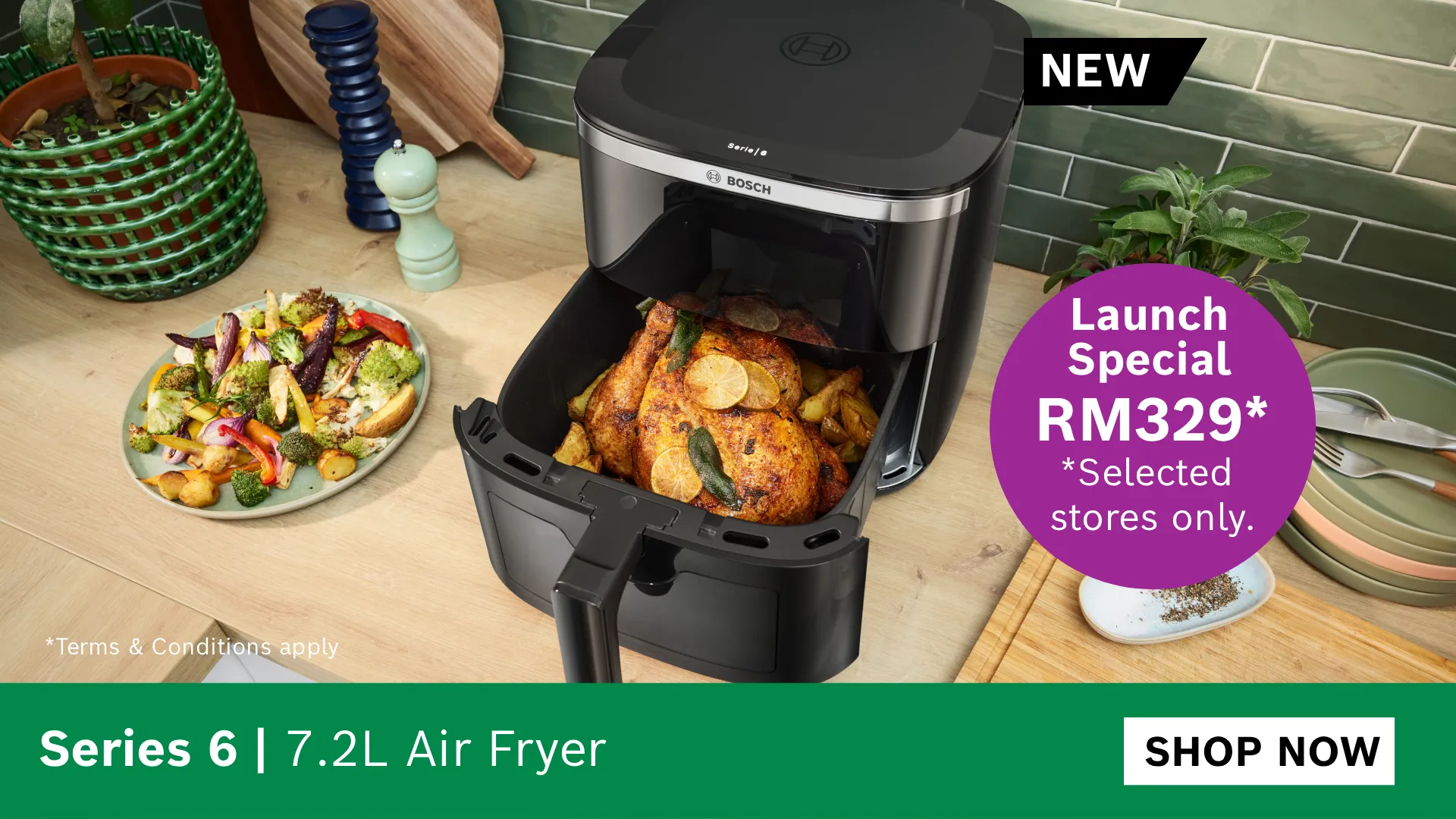 Bosch Air Fryer Launch Promotion at RM339 with normal price RM519