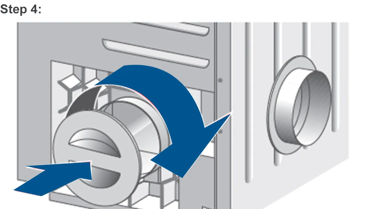 Washing machine drum with arrows indicating rotation direction during spin cycle.