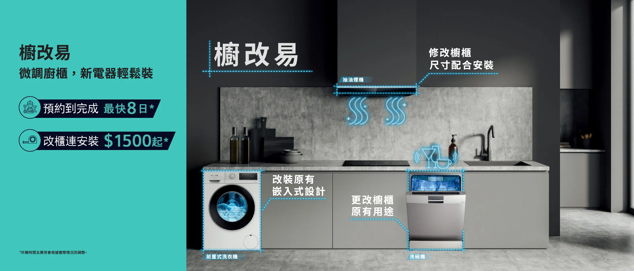 Siemens home applicates kitchen modification service