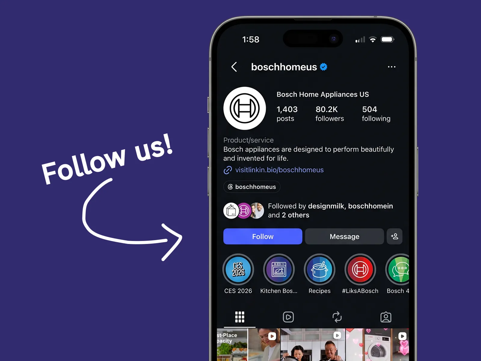 Follow us on Instagram on BoschHomeUS