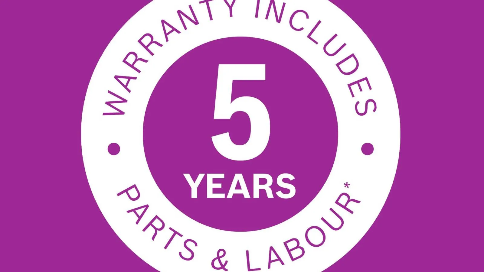 5 year warranty logo