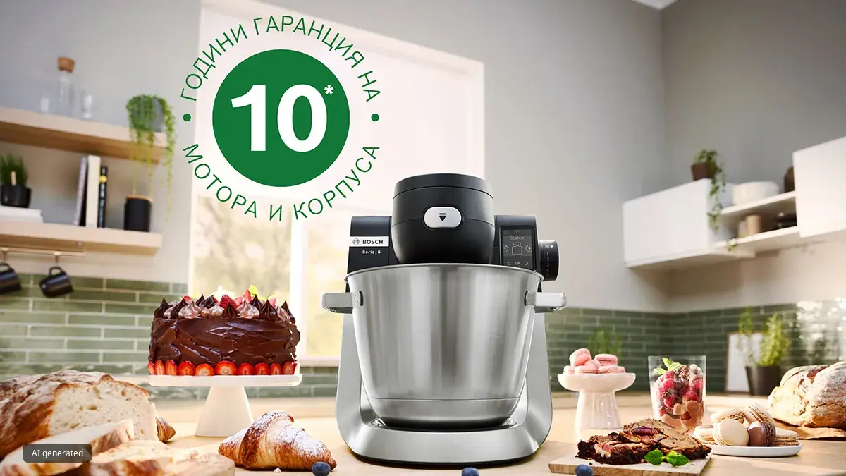 10 години гаранция на корпуса на кухненски машини MUM Серия 6