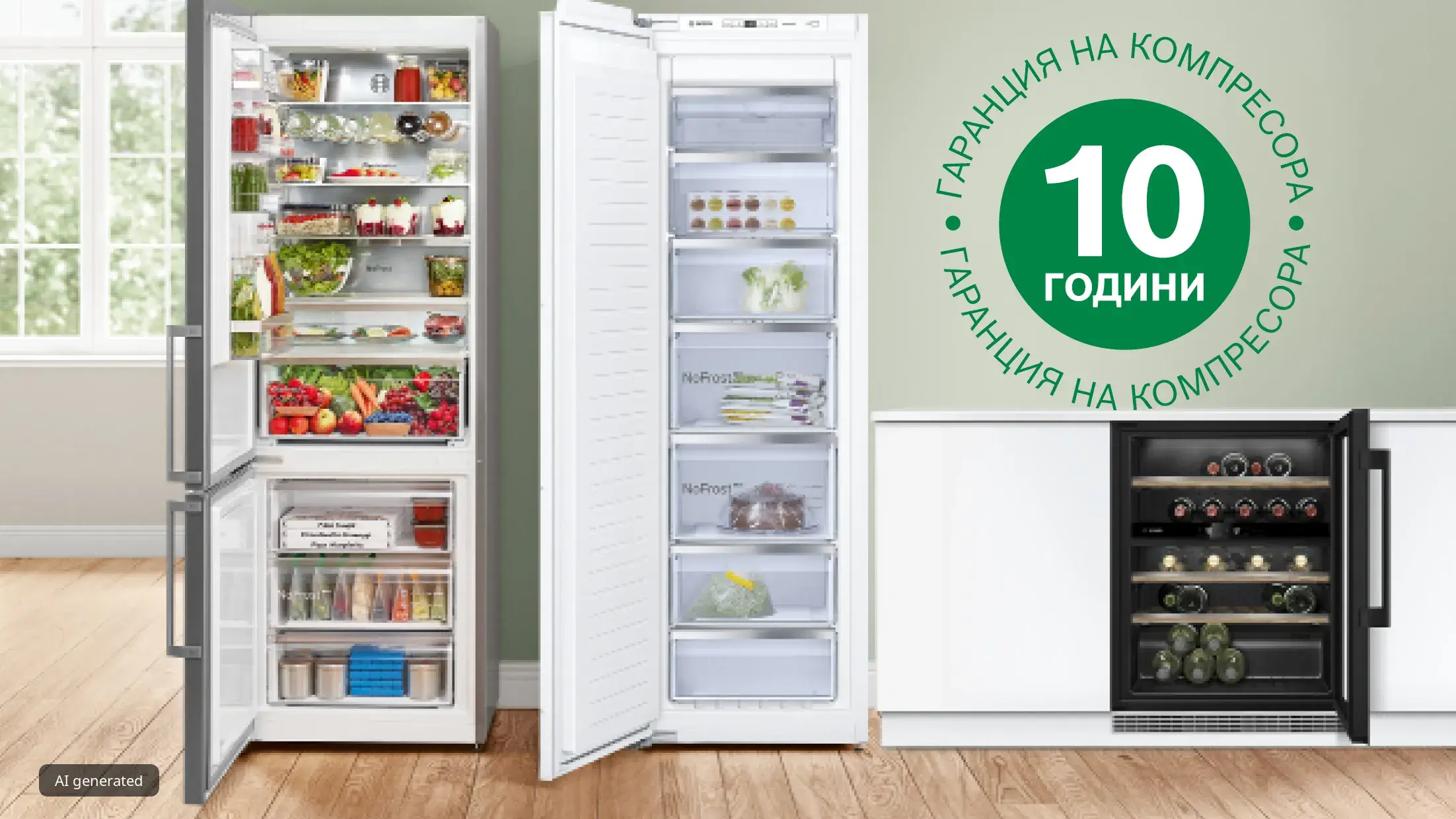 10 години удължена гаранция на компресора на уреди за охлаждане Bosch