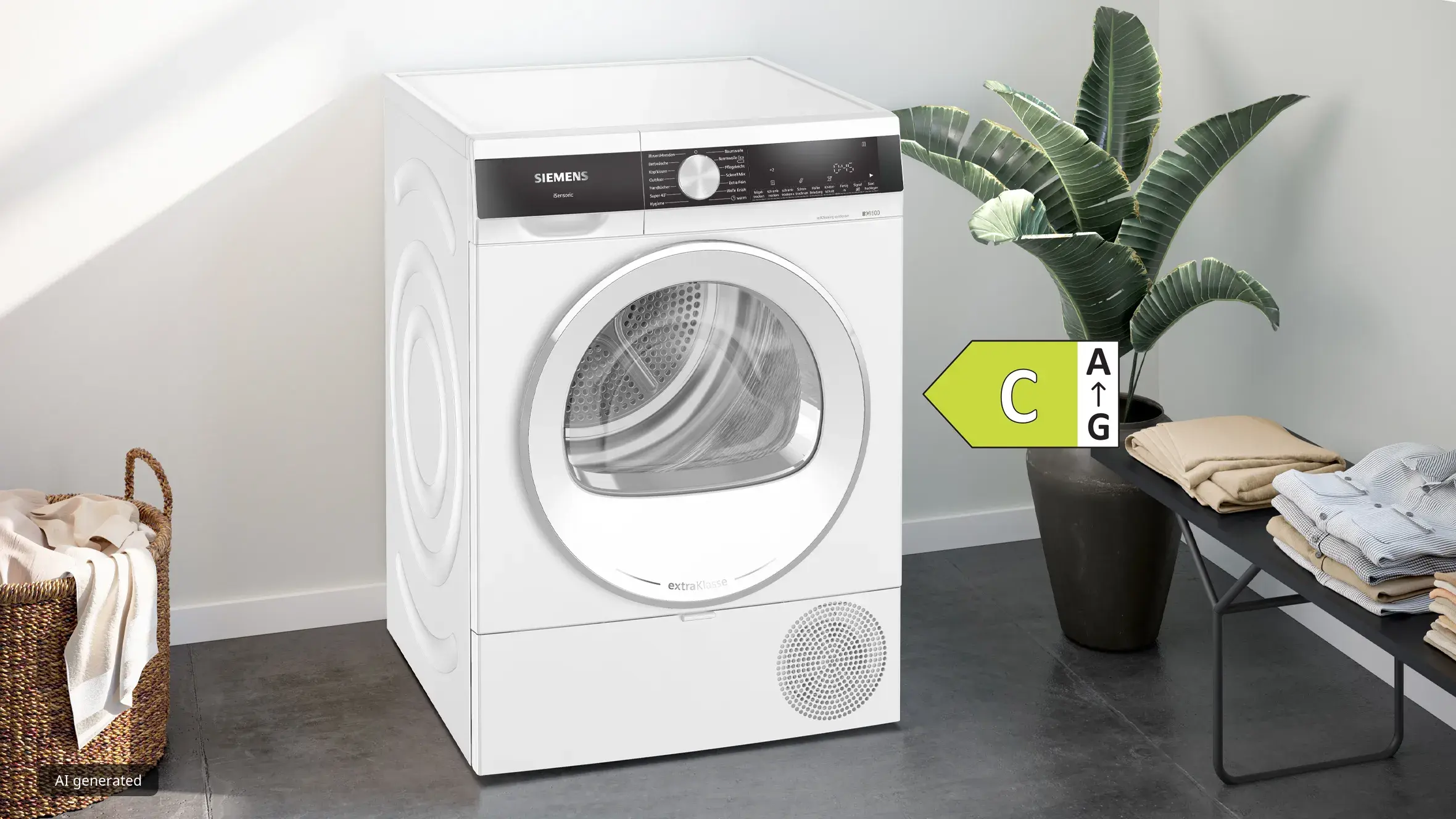 Stiftung Warentest Wärmepumpentrockner WQ35G2D90 mit Energielabel C