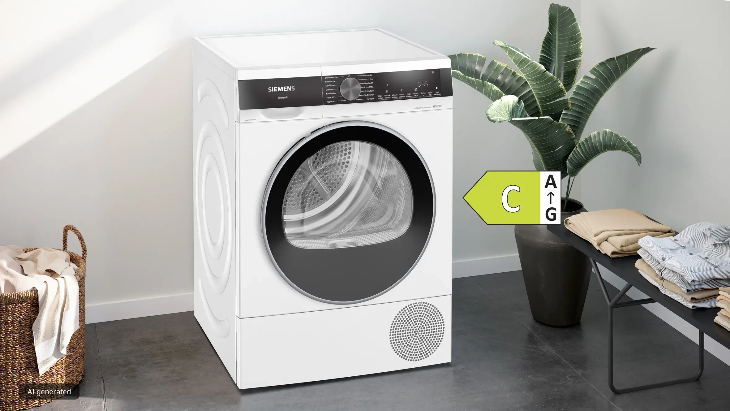 Stiftung Warentest Wärmepumpentrockner WQ35G2DG0 mit Energielabel C