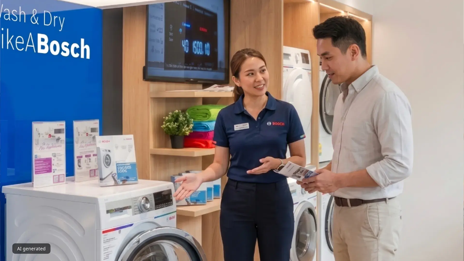Bosch product specialist assisting a customer during a consultation at the Bosch Experience Centre.