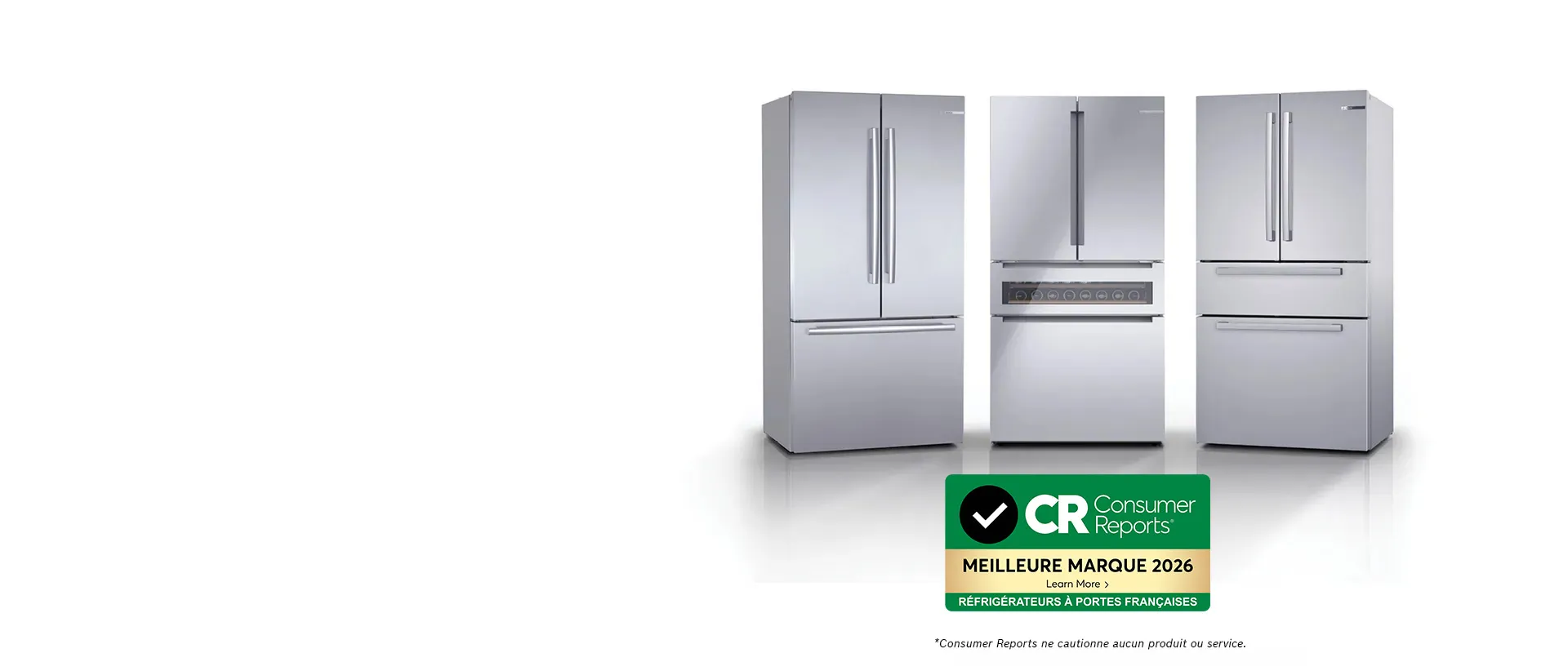Réfrigérateur en acier inoxydable Bosch avec en cadeau des boîtes hermétiques Zwilling