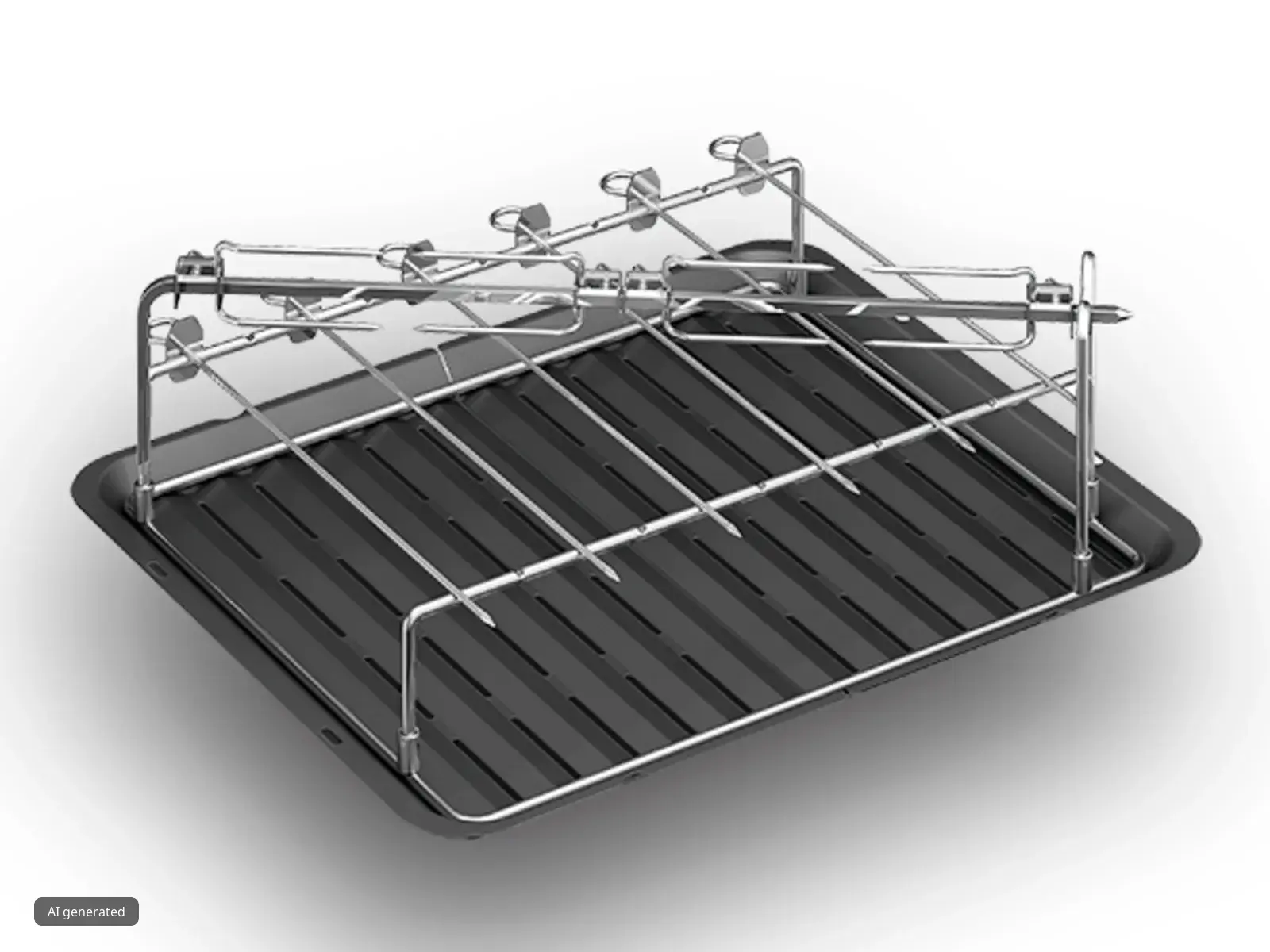 Roestvrijstalen ovenrek met verstelbare hoogte en breedte voor veelzijdig koken.