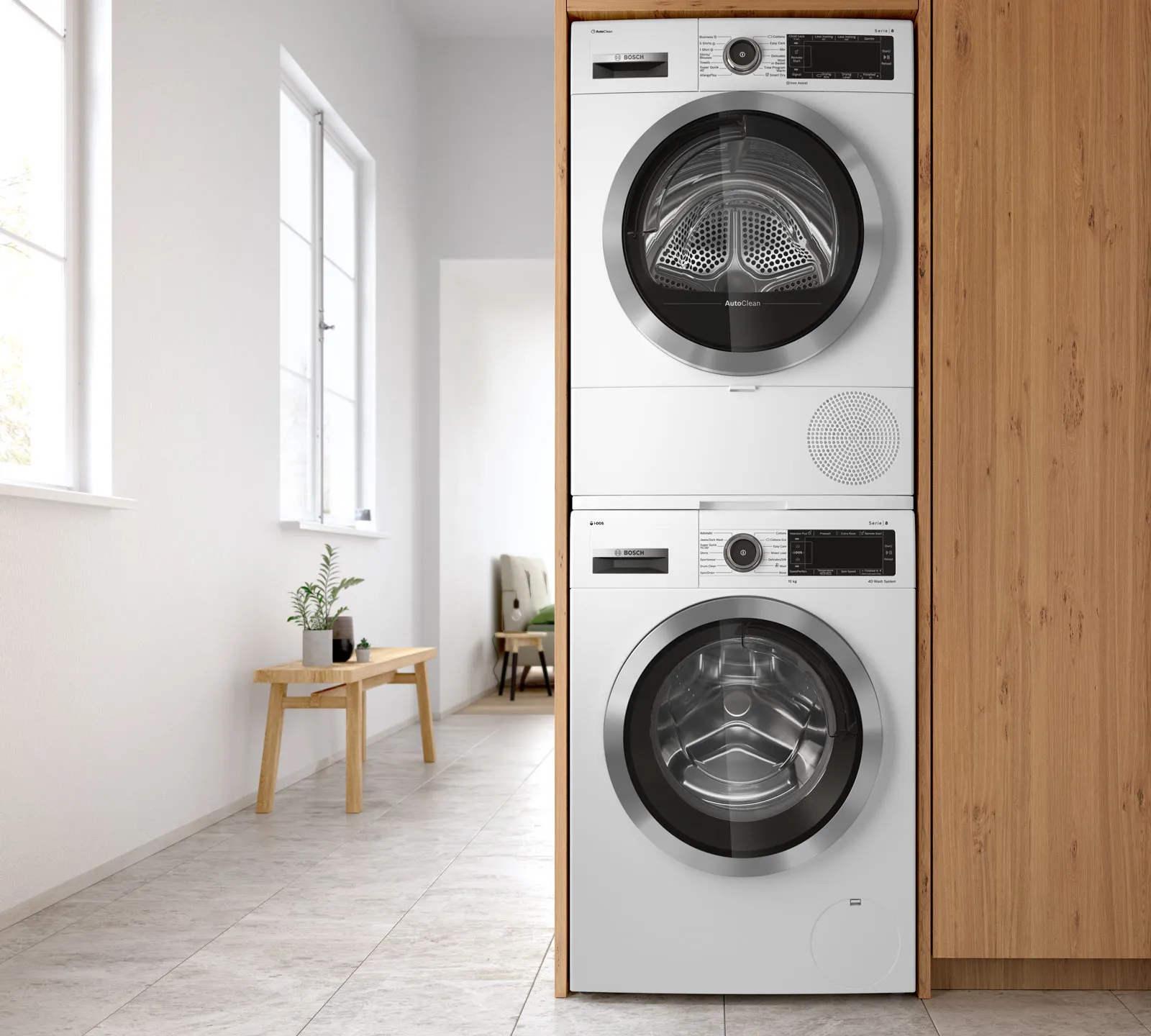 Máy sấy Bosch sấy khô quần áo, tránh được nguy cơ ẩm mốc.