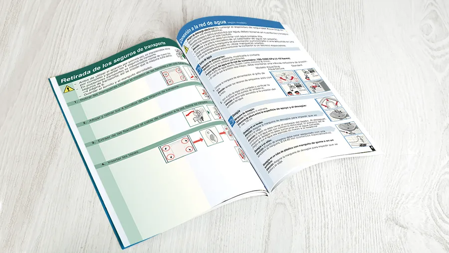 alt-Imagen de manual de instrucciones abierto por una página aleatoria.