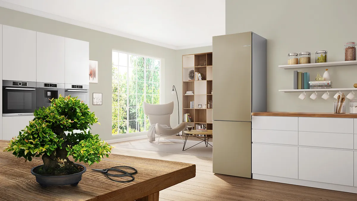 alt-kitchen counter with bonsai