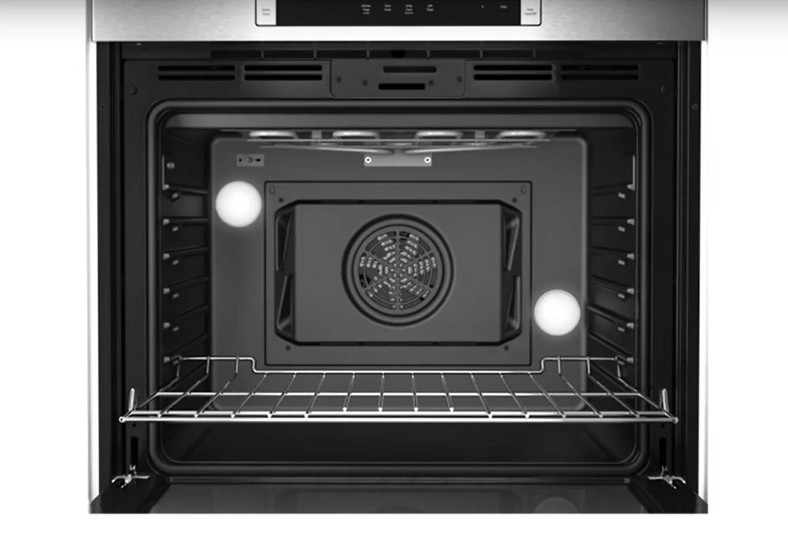 Inside of Bosch 30 inch Range with a back fan
