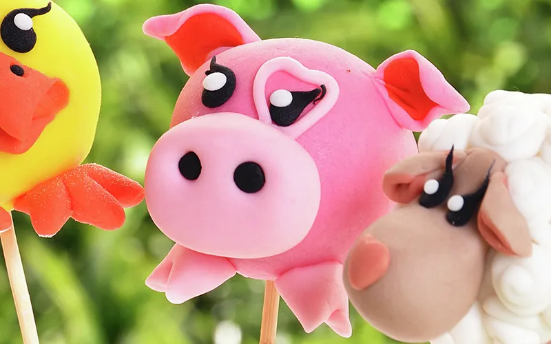 Tier Cakepop verziert als Schwein