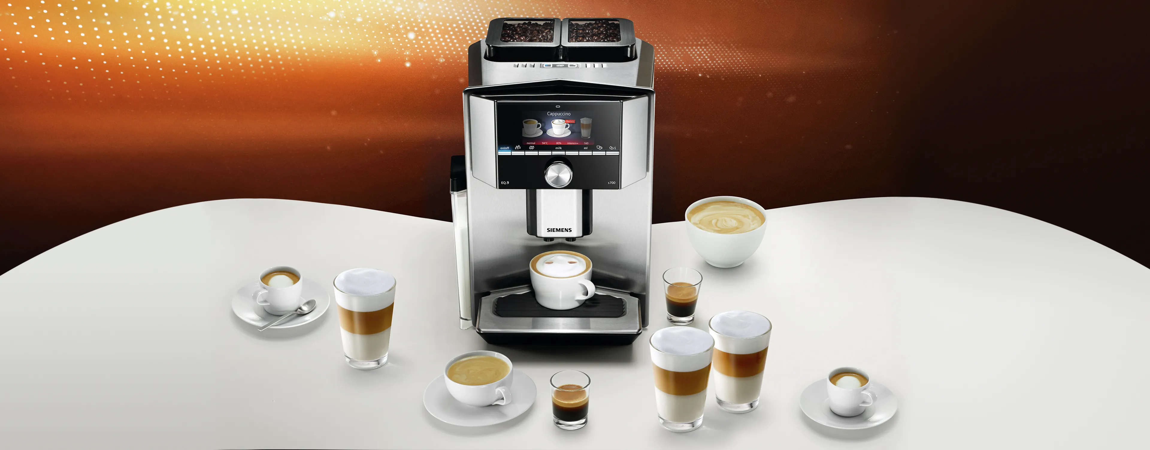 range of preparation options for milk-and-coffee drinks – from cappuccino to espresso macchiato