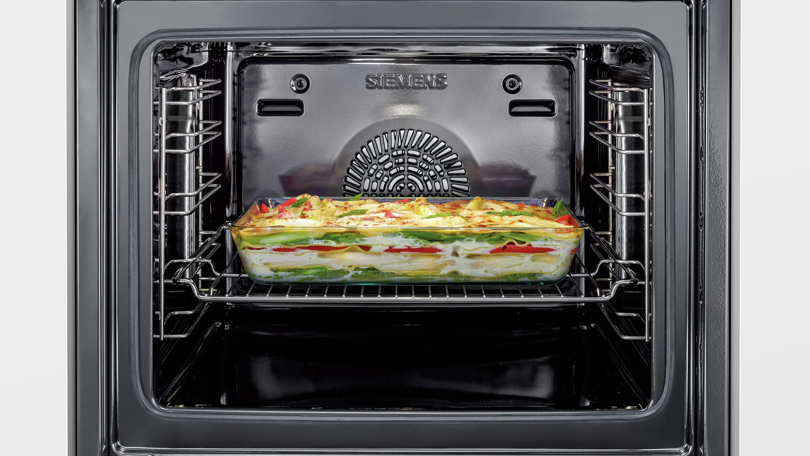 lasagne cooking in a siemens oven