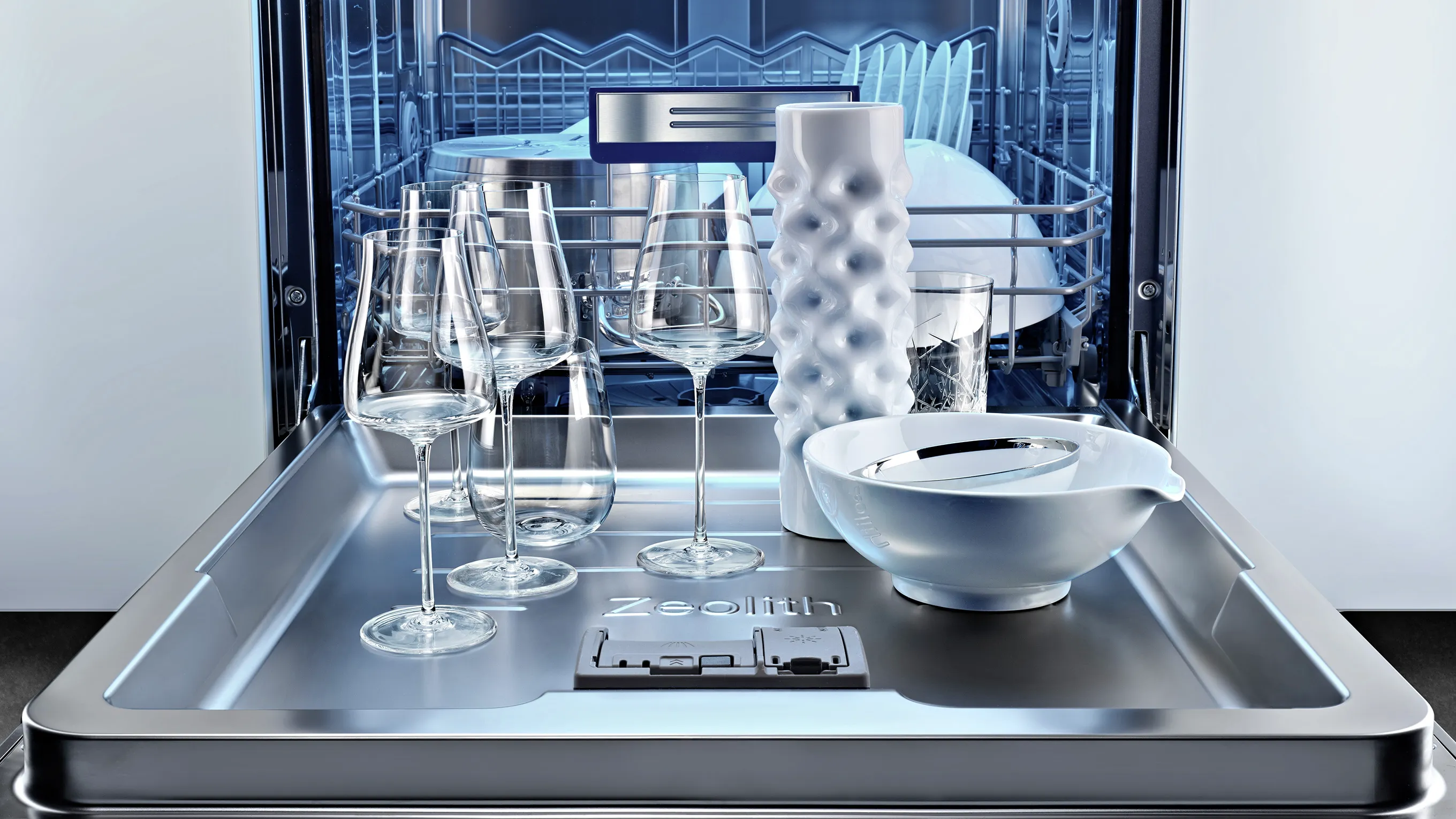 open dishwasher glasses