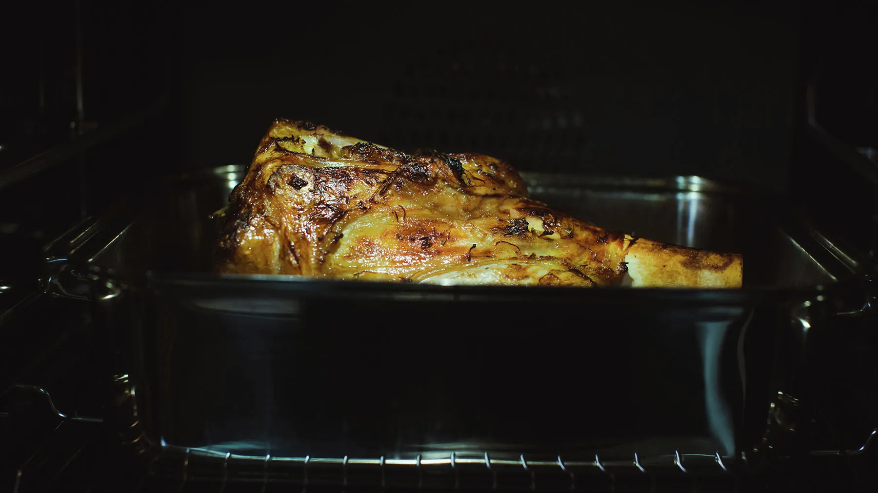 Veal roasting in oven