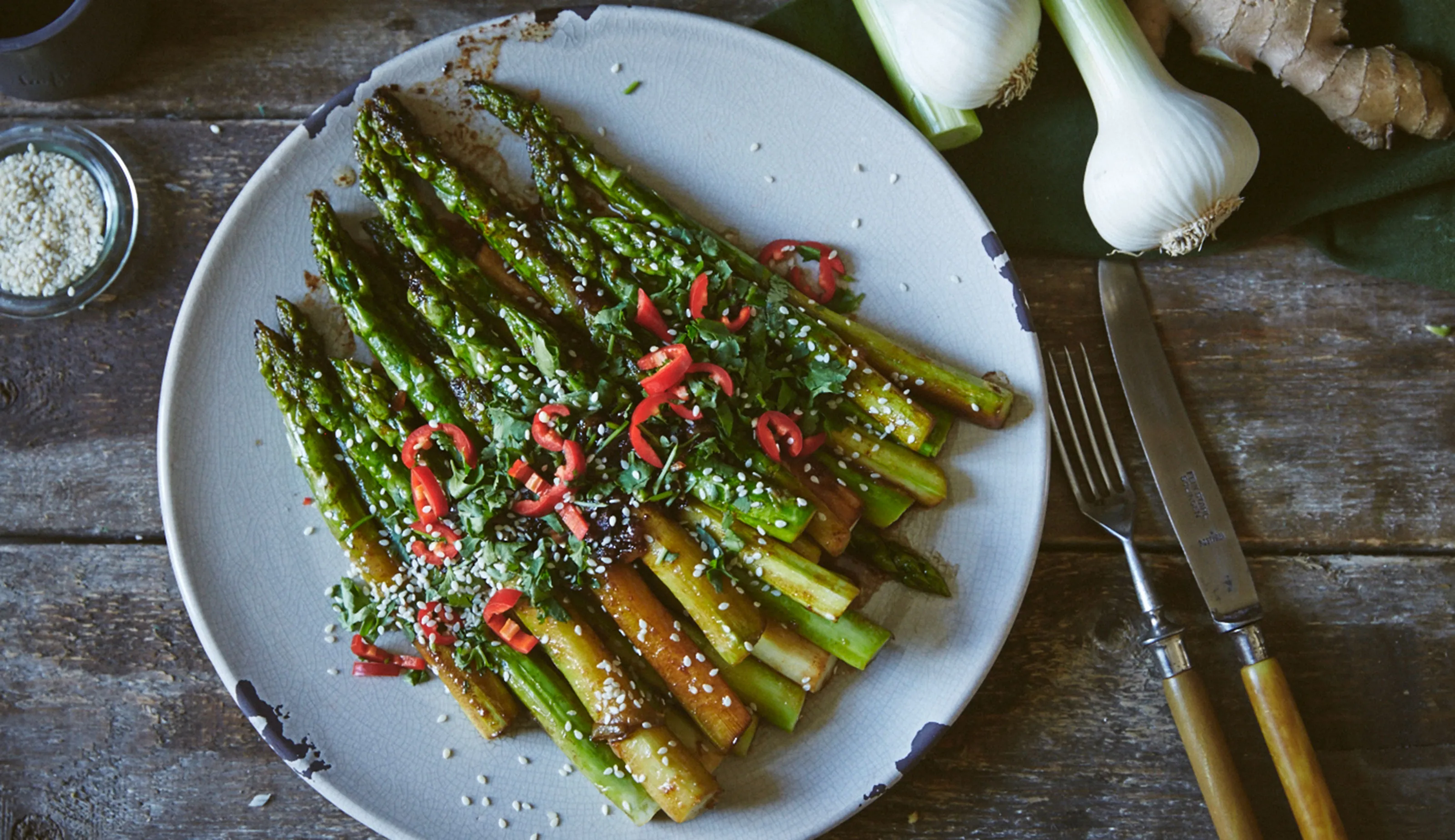 Asian-Style Fried Ginger-Aspargus