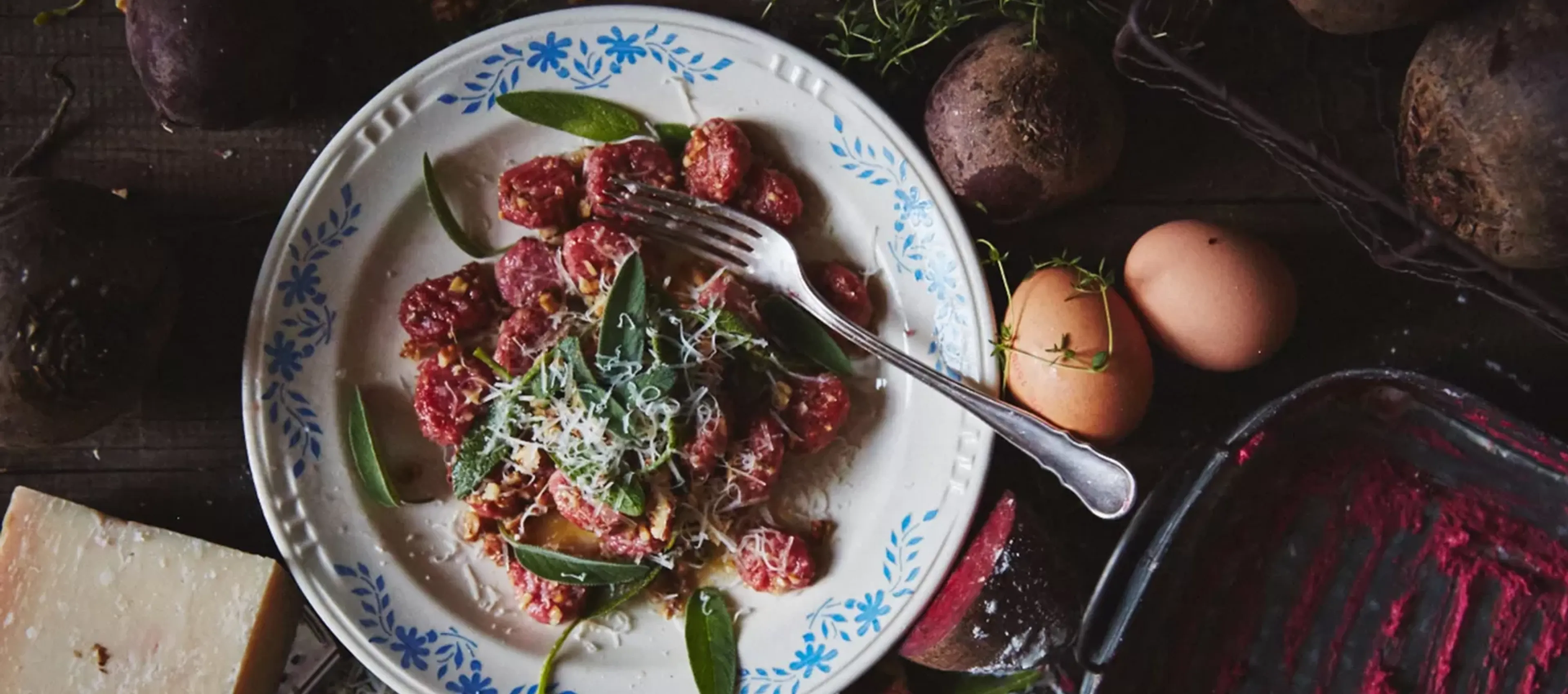 Beetroot Gnocchi with Walnut-Sage Butter