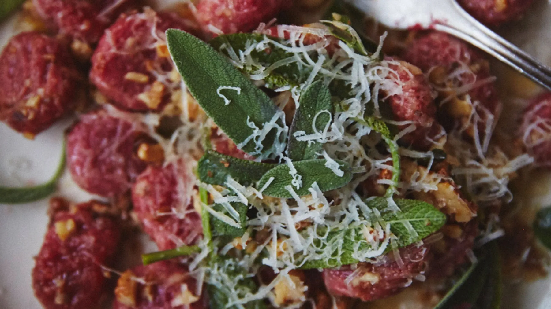 Beetroot Gnocchi with Walnut-​Sage Butter