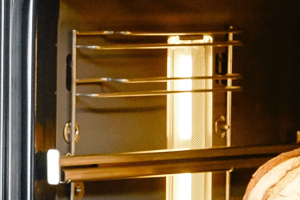 Thermador double oven closeup of softlight